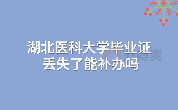 湖北医科大学毕业证丢失了还能补办吗