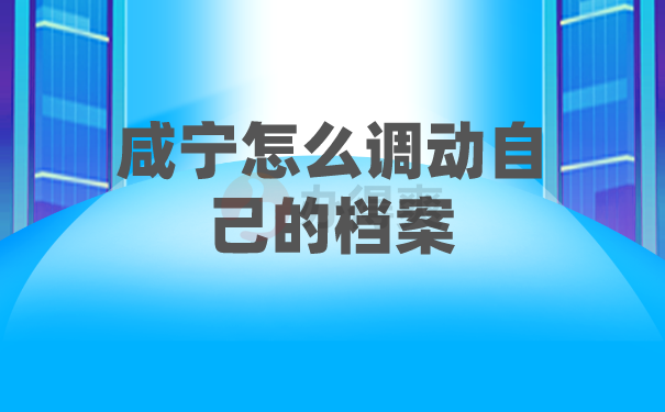 咸宁怎么调动自己的档案