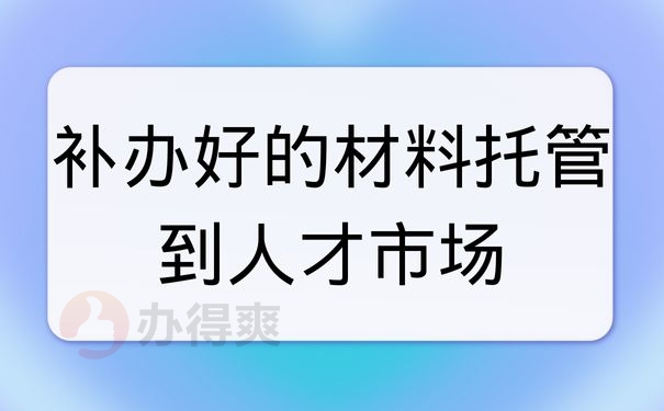 补办好的档案托管到人才市场