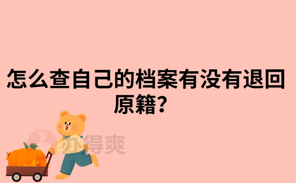 怎么查自己的档案有没有退回原籍