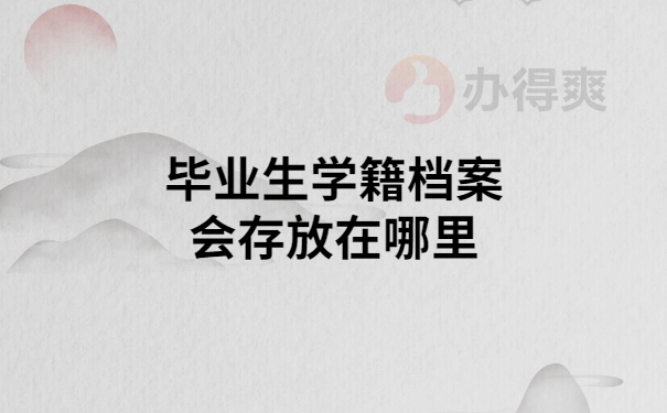 毕业生学籍档案会存哪里